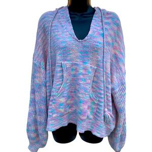 Crocheted Hoodie in Pastel Colors